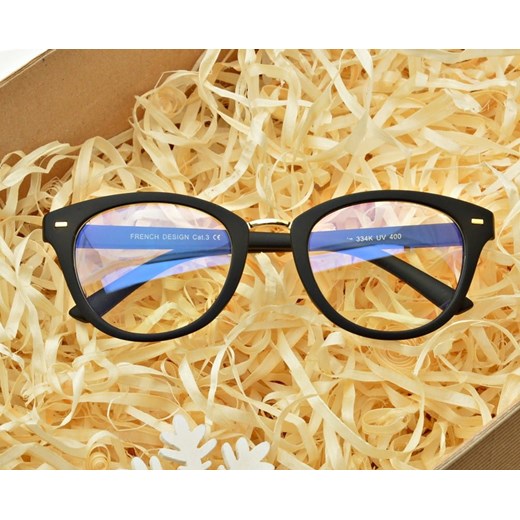 Okulary Kocie z filtrem światła niebieskiego do komputera zerówki CO-334K-1 ze sklepu Stylion w kategorii Zegarki - zdjęcie 185962729