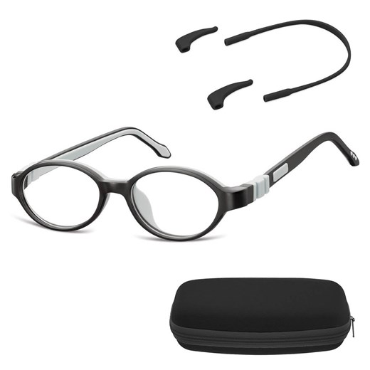 Elastyczne dziecięce oprawki okularowe zerówki owalne + gumka Sunoptic K4C czarne - id: 361 - marki Sunoptic - 185962959 Elastyczne dziecięce oprawki okularowe zerówki owalne + gumka Sunoptic K4C czarne ze sklepu Stylion w kategorii Akcesoria dziecięce - zdjęcie 185962959