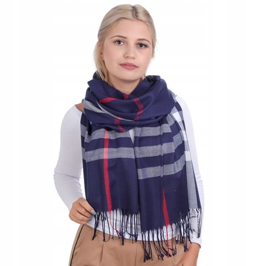 Ciepły szalik damski angielska krata Cashmere SZA-12 ze sklepu Stylion w kategorii Szaliki i chusty damskie - zdjęcie 185963016