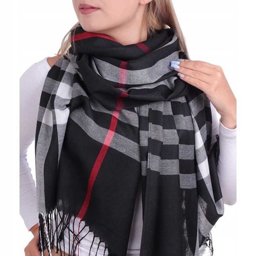Ciepły szalik damski Cashmere angielska krata SZA-11 ze sklepu Stylion w kategorii Szaliki i chusty damskie - zdjęcie 185963018