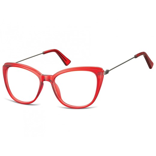 Okulary oprawki zerówki korekcyjne Kocie Oczy Sunoptic AC8F czerwone ze sklepu Stylion w kategorii Okulary korekcyjne damskie - zdjęcie 185963039
