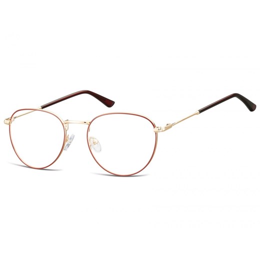 Okulary oprawki owalne Lenonki optyczne 920 złoto-bordowe ze sklepu Stylion w kategorii Okulary korekcyjne damskie - zdjęcie 185963199