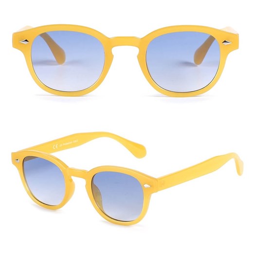 Bursztynowe okulary przeciwsłoneczne owalne z niebieskimi soczewkami w kat.2 SVM-14 ze sklepu Stylion w kategorii Okulary przeciwsłoneczne damskie - zdjęcie 185963205