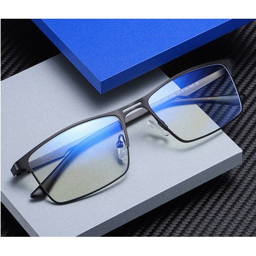 Męskie okulary do komputera BLUE LIGHT zerówki 2553A ze sklepu Stylion w kategorii Okulary zerówki męskie - zdjęcie 185963217