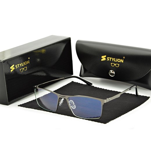 Grafitowe męskie okulary do komputera BLUE LIGHT zerówki rozkręcalne 2553C - id: 5186 - marki Stylion - 185963219 Grafitowe męskie okulary do komputera BLUE LIGHT zerówki rozkręcalne 2553C ze sklepu Stylion w kategorii Okulary zerówki męskie - zdjęcie 185963219