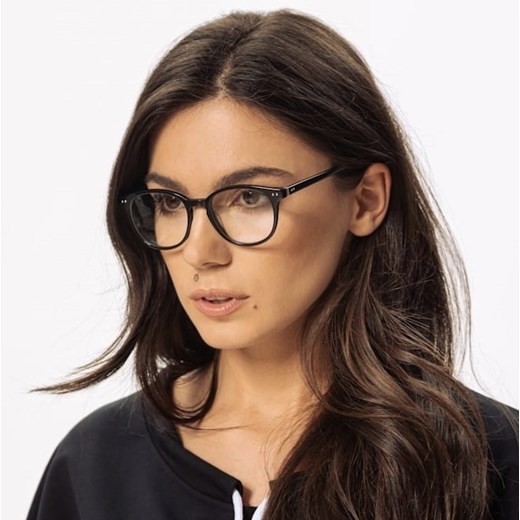 Okulary oprawki zerówki korekcyjne lenonki czarne Stylion STAC-32 ze sklepu Stylion w kategorii Okulary korekcyjne damskie - zdjęcie 185963227