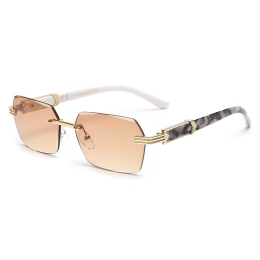 Damskie okulary przeciwsłoneczne Glamour bezramkowe prostokątne SKK-03A ze sklepu Stylion w kategorii Okulary przeciwsłoneczne damskie - zdjęcie 185963268