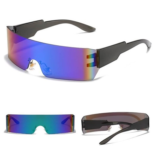 Futurystyczne okulary przeciwsłoneczne z filtrem UV400 Czarne SVM-16B ze sklepu Stylion w kategorii Okulary przeciwsłoneczne męskie - zdjęcie 185963319