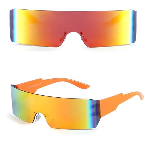 Futurystyczne okulary przeciwsłoneczne z filtrem UV400 Pomarańczowe SVM-16D ze sklepu Stylion w kategorii Okulary przeciwsłoneczne męskie - zdjęcie 185963339