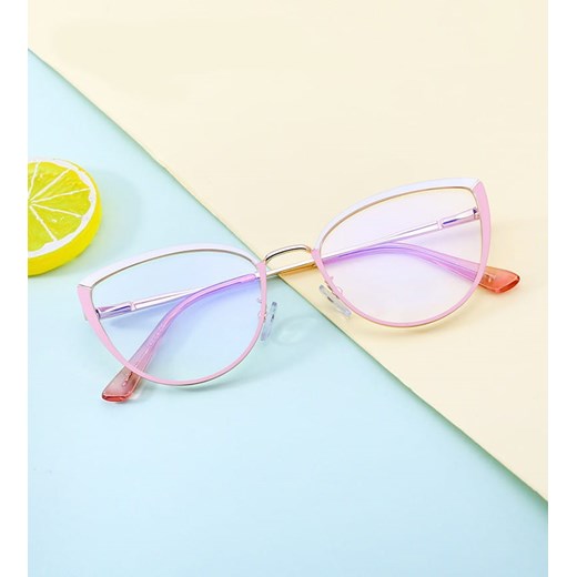 Okulary kocie do komputera damskie z filtrem BLUE Light zerówki 2583-5 ze sklepu Stylion w kategorii Okulary zerówki damskie - zdjęcie 185963346