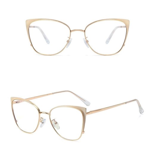 Okulary kocie do komputera damskie z filtrem BLUE Light zerówki 2585-1 ze sklepu Stylion w kategorii Okulary zerówki damskie - zdjęcie 185963348