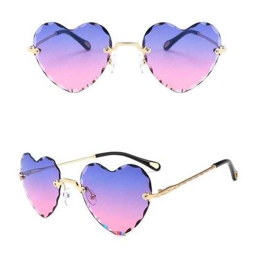 Damskie okulary przeciwsłoneczne Serca Glamour bezramkowe SKK-02B ze sklepu Stylion w kategorii Okulary przeciwsłoneczne damskie - zdjęcie 185963349