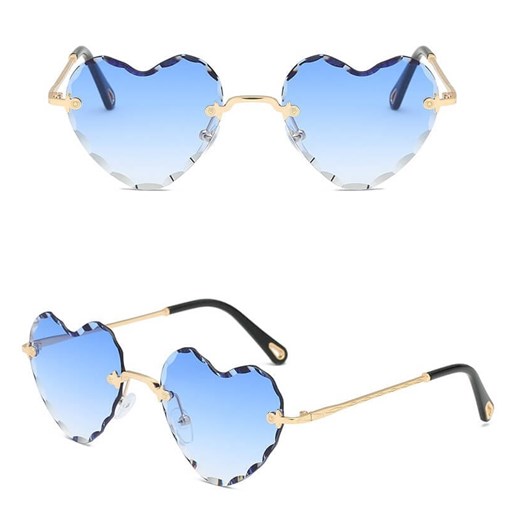 Damskie okulary przeciwsłoneczne Serca Glamour bezramkowe SKK-02D ze sklepu Stylion w kategorii Okulary przeciwsłoneczne damskie - zdjęcie 185963355