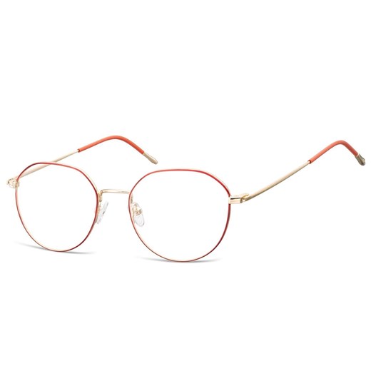 Lenonki Okulary oprawki optyczne 928H złoto-czerwone ze sklepu Stylion w kategorii Okulary korekcyjne damskie - zdjęcie 185963546