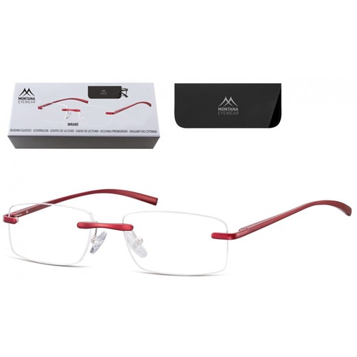 Patentki Bezramkowe Asferyczne Okulary aluminiowe do Czytania Montana MR68D moc: +3.5 ze sklepu Stylion w kategorii Okulary korekcyjne damskie - zdjęcie 185963769