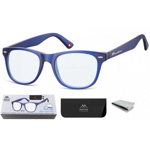 Okulary z filtrem do Komputera i Czytania moc: +3.00 Plusy z Antyrefleksem Montana BLFBOX67C ze sklepu Stylion w kategorii Okulary korekcyjne damskie - zdjęcie 185963857