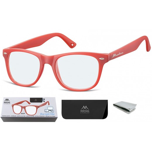 Okulary z filtrem do Komputera i Czytania moc: +2,50 Plusy z Antyrefleksem Montana BLFBOX67F ze sklepu Stylion w kategorii Okulary przeciwsłoneczne męskie - zdjęcie 185963877