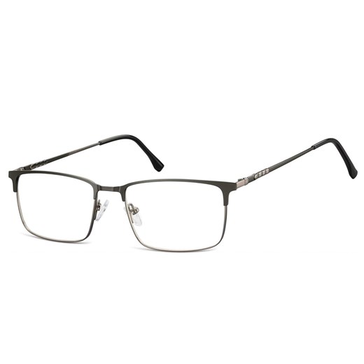 Okulary zerówki korekcyjne Nerd Prostokątne 907A grafitowo-czarne ze sklepu Stylion w kategorii Okulary korekcyjne męskie - zdjęcie 185964125
