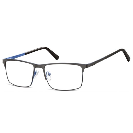 Okulary zerówki korekcyjne Nerd Prostokątne Flex 909A czarno-niebieskie ze sklepu Stylion w kategorii Okulary korekcyjne męskie - zdjęcie 185964136