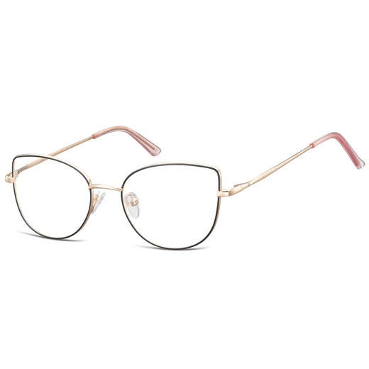 Okulary oprawki korekcyjne kocie oczy zerówki Sunoptic L119A złoto-czarne ze sklepu Stylion w kategorii Okulary korekcyjne damskie - zdjęcie 185964156