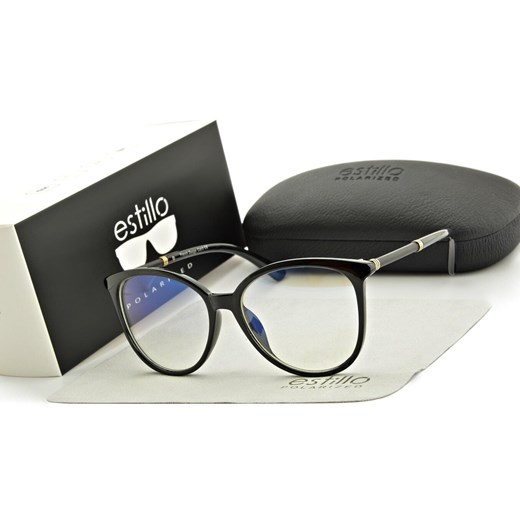 Okulary damskie z filtrem BLUE LIGHT do komputera korekcyjne EST-112K-1 Estillo ze sklepu Stylion w kategorii Okulary zerówki damskie - zdjęcie 185964165