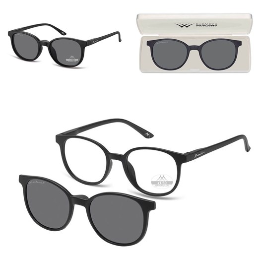 2w1 - Plusy +1.00 OKULARY DO CZYTANIA + NAKŁADKA PRZECIWSŁONECZNA z Polaryzacją CLIP-MRC-2 ze sklepu Stylion w kategorii Okulary korekcyjne damskie - zdjęcie 185964186