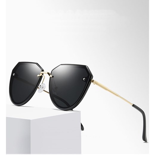 Damskie Przeciwsłoneczne okulary z polaryzacją czarne/złote STL16A ze sklepu Stylion w kategorii Paski męskie - zdjęcie 185964218