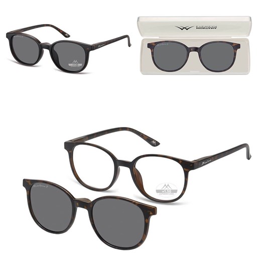 2w1 - Plusy +2.00 OKULARY DO CZYTANIA + NAKŁADKA PRZECIWSŁONECZNA z Polaryzacją CLIP-MRC-2A ze sklepu Stylion w kategorii Okulary korekcyjne damskie - zdjęcie 185964256