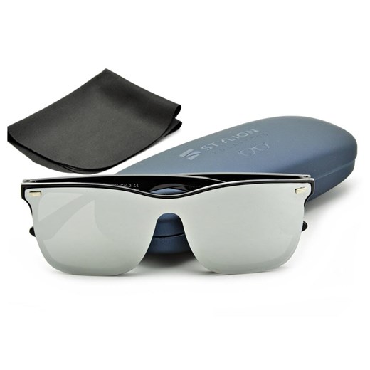 Okulary Pełne Lustro przeciwsłoneczne srebrne UV400 STR-1597B ze sklepu Stylion w kategorii Okulary przeciwsłoneczne damskie - zdjęcie 185964269