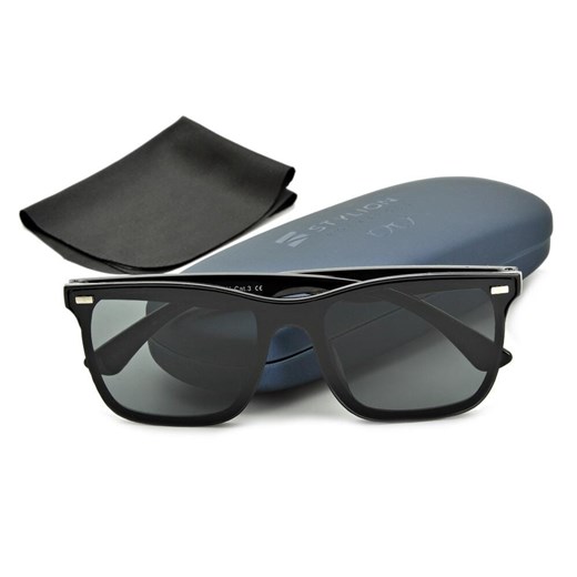 Okulary Pełne czarne przeciwsłoneczne UV400 STR-1597C - id: 6853 - marki Revers - 185964285 Okulary Pełne czarne przeciwsłoneczne UV400 STR-1597C ze sklepu Stylion w kategorii Okulary przeciwsłoneczne damskie - zdjęcie 185964285