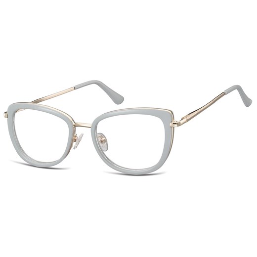 Okulary oprawki korekcyjne kocie oczy zerówki Sunoptic flex MTR-99A szaro-złote ze sklepu Stylion w kategorii Okulary korekcyjne damskie - zdjęcie 185964317
