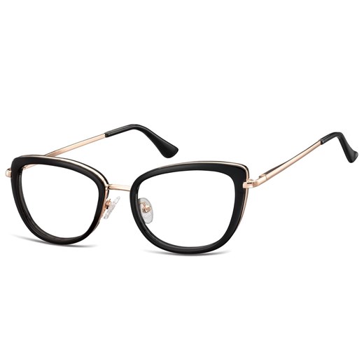 Okulary oprawki korekcyjne kocie oczy zerówki Sunoptic flex MTR-99B czarno-złote ze sklepu Stylion w kategorii Okulary korekcyjne damskie - zdjęcie 185964318