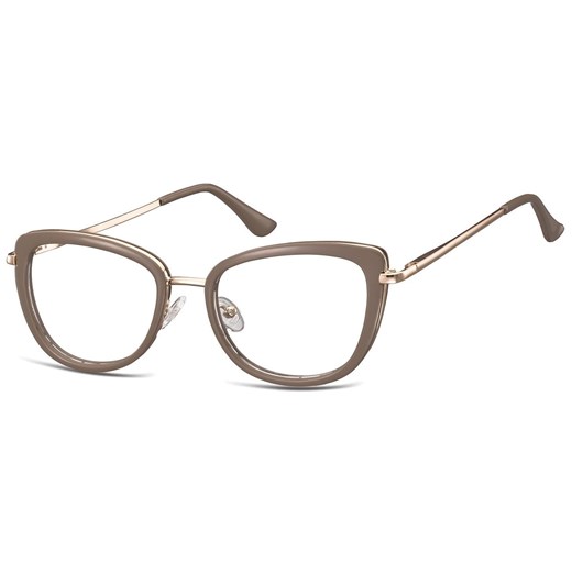Okulary oprawki korekcyjne kocie oczy zerówki Sunoptic flex MTR-99C brązowo-złote ze sklepu Stylion w kategorii Okulary korekcyjne damskie - zdjęcie 185964319