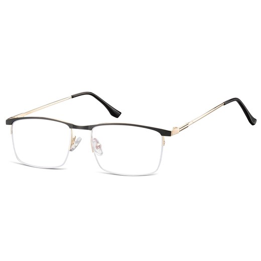 Okulary zerówki korekcyjne Prostokątne Żyłkowe 892 czarno-złote ze sklepu Stylion w kategorii Okulary korekcyjne męskie - zdjęcie 185964345