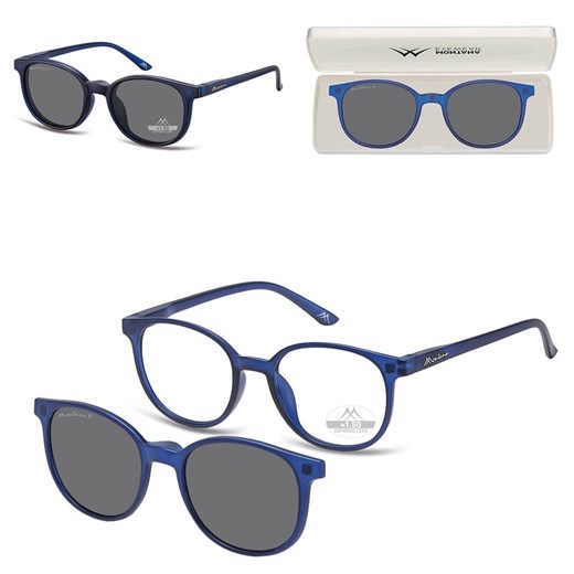 2w1 - Plusy +2.50 OKULARY DO CZYTANIA + NAKŁADKA PRZECIWSŁONECZNA z Polaryzacją CLIP-MRC-2B ze sklepu Stylion w kategorii Okulary korekcyjne damskie - zdjęcie 185964356