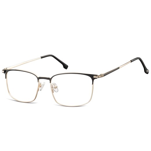 Oprawki korekcyjne zerówki okulary męskie prostokątne 894 złoty + czarny ze sklepu Stylion w kategorii Okulary korekcyjne męskie - zdjęcie 185964367