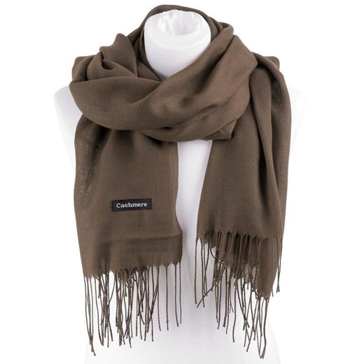 Ciemno Brązowy Szalik damski duży Cashmere frędzle SZA-67 ze sklepu Stylion w kategorii Szaliki i chusty damskie - zdjęcie 185964455