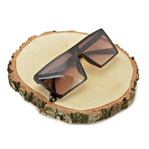 Kwadratowe nowoczesne okulary przeciwsłoneczne brązowe CO-374 ze sklepu Stylion w kategorii Okulary przeciwsłoneczne damskie - zdjęcie 185964478