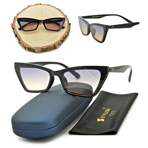 Szerokie damskie okulary przeciwsłoneczne Exclusive kocie CO-384 ze sklepu Stylion w kategorii Okulary przeciwsłoneczne damskie - zdjęcie 185964479