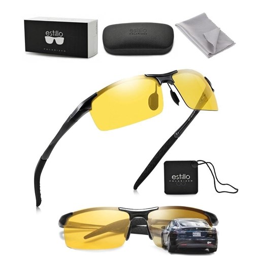 Rozjaśniające okulary do Jazdy Nocą dla kierowców Polaryzacyjne HD EST-612Y-1 ze sklepu Stylion w kategorii Okulary przeciwsłoneczne męskie - zdjęcie 185964558