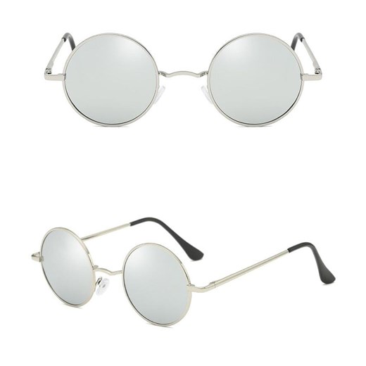 Srebrne okulary Lenonki przeciwsłoneczne polaryzacyjne okrągłe POL-3310C ze sklepu Stylion w kategorii Okulary przeciwsłoneczne damskie - zdjęcie 185964576