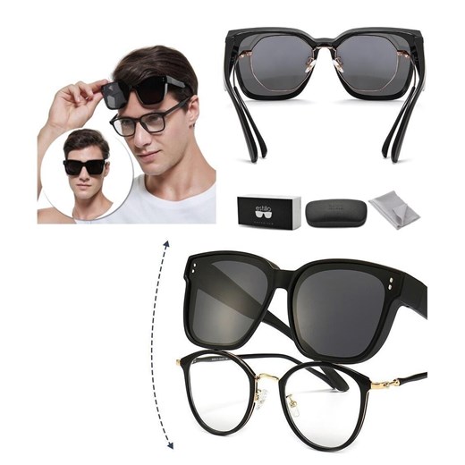 Markowe okulary Nakładane na Korekcyjne przeciwsłoneczne polaryzacyjne FIT OVER EST-202-1 ze sklepu Stylion w kategorii Okulary przeciwsłoneczne męskie - zdjęcie 185964579
