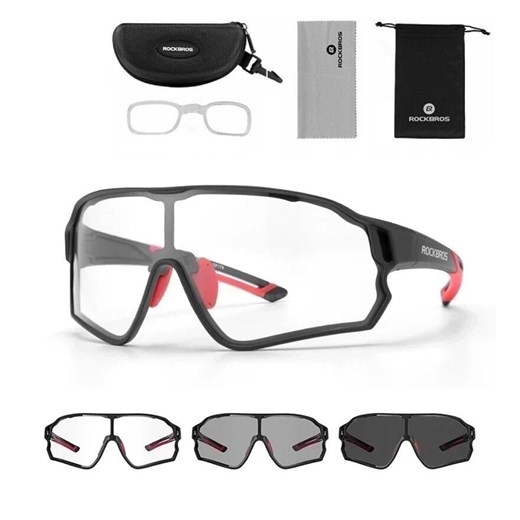 Okulary rowerowe przeciwsłoneczne z fotochromem i wkładką korekcyjną ROCKBROS 10135 ze sklepu Stylion w kategorii Okulary przeciwsłoneczne męskie - zdjęcie 185964607