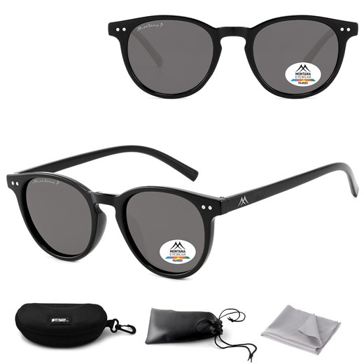 Czarne okulary Lenonki przeciwsłoneczne z polaryzacją okrągłe MP75 ze sklepu Stylion w kategorii Okulary przeciwsłoneczne damskie - zdjęcie 185964608