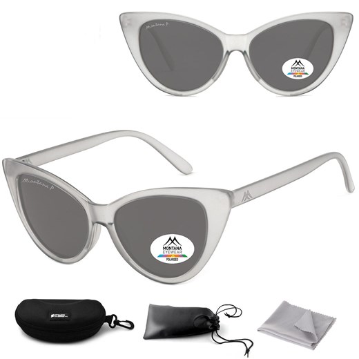 Transparentne damskie okulary przeciwsłoneczne z polaryzacją Kocie Oczy MP71B ze sklepu Stylion w kategorii Okulary przeciwsłoneczne damskie - zdjęcie 185964619