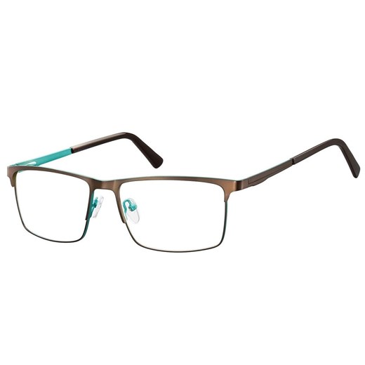 Okulary zerówki korekcyjne Nerd Prostokątne Flex 909D brązowe ze sklepu Stylion w kategorii Okulary korekcyjne męskie - zdjęcie 185964638