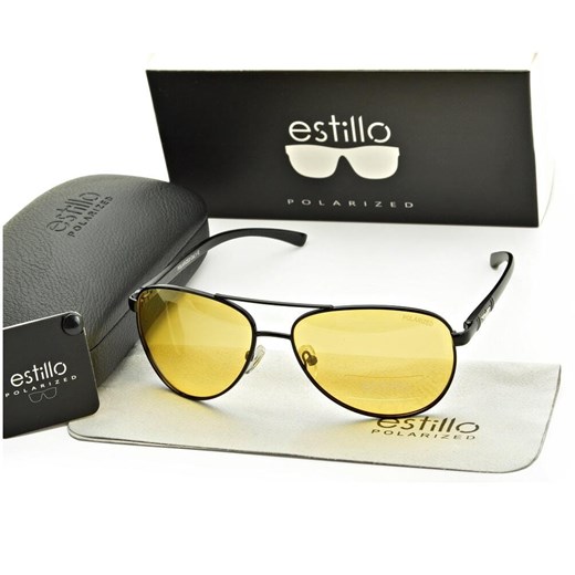 Rozjaśniające okulary pilotki do jazdy nocą polaryzacyjne EST-606Y-1 Estillo ze sklepu Stylion w kategorii Okulary przeciwsłoneczne męskie - zdjęcie 185964657