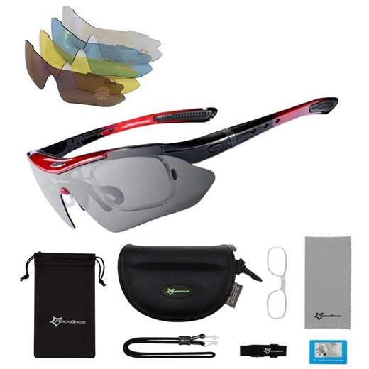 Okulary przeciwsłoneczne rowerowe - 5 wymiennych soczewek + wkładka korekcyjna 10001 ze sklepu Stylion w kategorii Okulary przeciwsłoneczne męskie - zdjęcie 185964699