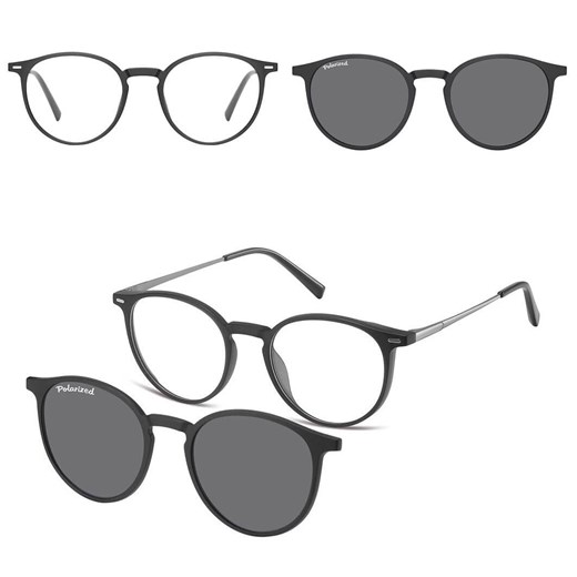 Okulary Lenonki pod korekcję z polaryzacyjną Nakładką przeciwsłoneczną na magnes CLIP-TRC-195-1 ze sklepu Stylion w kategorii Okulary korekcyjne damskie - zdjęcie 185964716