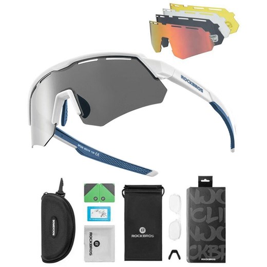 Okulary przeciwsłoneczne rowerowe - 4 wymienne soczewki + wkładka korekcyjna ze sklepu Stylion w kategorii Okulary przeciwsłoneczne męskie - zdjęcie 185964746